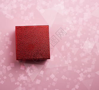 粉红色背景的美丽光亮封闭盒祝贺和惊喜的概念最佳视野图片