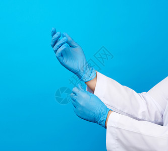 带乳胶手套的医疗工作者的医用示意展示图片