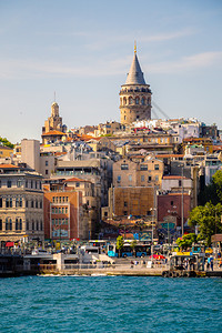 Galata塔台在伊斯坦布尔拜占庭时代的视图图片