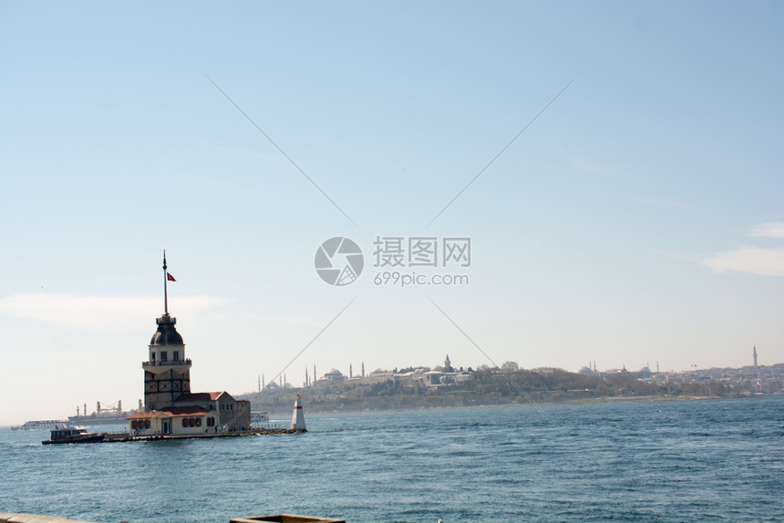 少女s塔位于博斯普鲁斯海峡图片