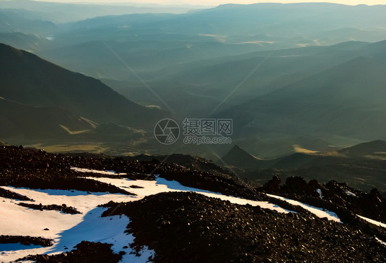 雪山景观山上有雪山地景观雪山景观山上有雪洛杉矶山图片