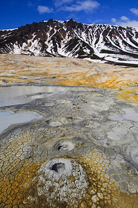 堪察卡的自然质堪察卡半岛的景观和光辉象一座燃烧的火山一座附近的地区堪察卡景观高山和堪察卡的火图片