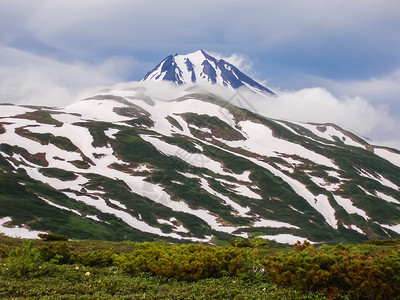 堪察卡的自然质堪察卡半岛的景观和光辉象堪察卡的观山脉和堪察卡火图片