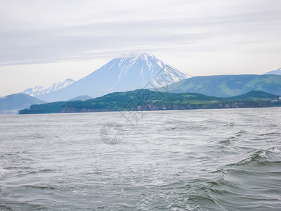 堪察卡的自然质堪察卡半岛的景观和光辉象堪察卡的观山脉和堪察卡火图片