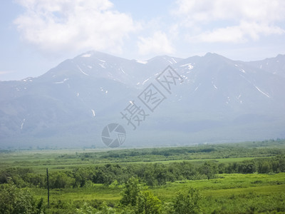 堪察卡的自然质堪察卡半岛的景观和光辉象堪察卡的观山脉和堪察卡火图片