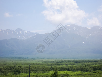 堪察卡的自然质堪察卡半岛的景观和光辉象堪察卡的观山脉和堪察卡火图片