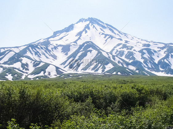 堪察卡的自然质堪察卡半岛的景观和光辉象堪察卡的观山脉和堪察卡火图片