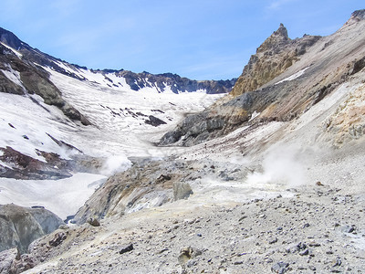 堪察卡的自然质堪察卡半岛的景观和光辉象堪察卡的观山脉和堪察卡火图片