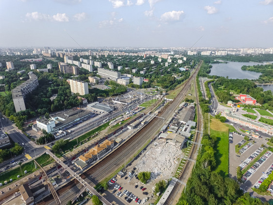 莫斯科市的顶端景色城市的建筑道路和其他基础设施从上面看城市景色从上面看城市景色图片