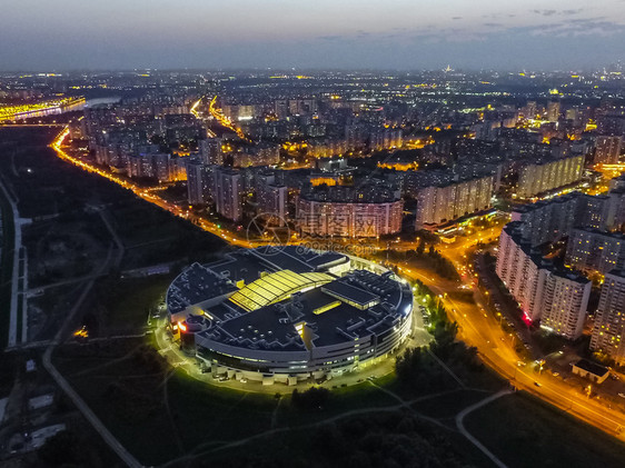 莫斯科市的顶端景色莫斯科之夜市的灯光图片