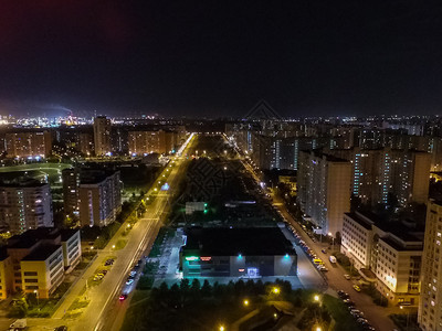 莫斯科市的顶端景色莫斯科之夜市的灯光图片