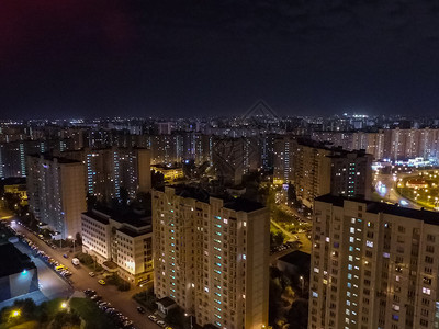 莫斯科市的顶端景色莫斯科之夜市的灯光图片