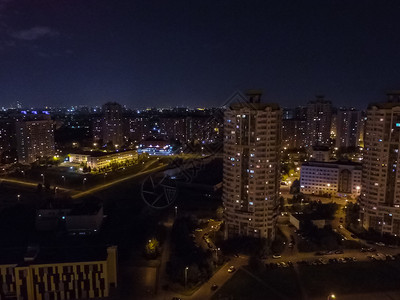 莫斯科市的顶端景色莫斯科之夜市的灯光图片