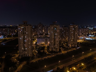 莫斯科市的顶端景色莫斯科之夜市的灯光图片