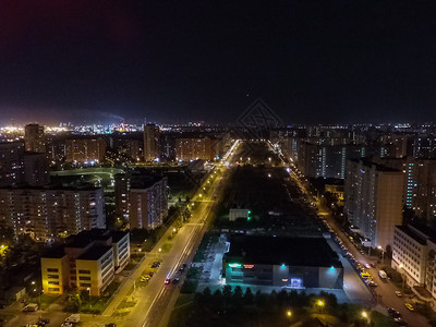 莫斯科市的顶端景色莫斯科之夜市的灯光图片