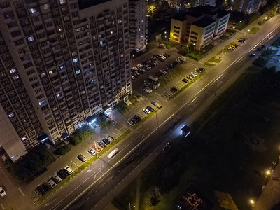 莫斯科市的顶端景色莫斯科之夜市的灯光图片