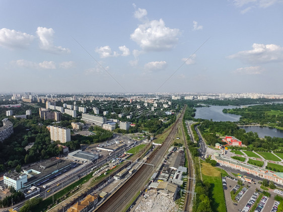 莫斯科市的顶端景色城市的建筑道路和其他基础设施从上面看城市景色从上面看城市景色图片