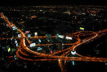 曼谷夜东部城市的景色从上到下的城市景色曼谷夜图片