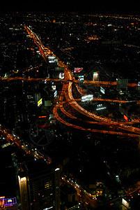 曼谷夜东部城市的景色从上到下的城市景色曼谷夜图片