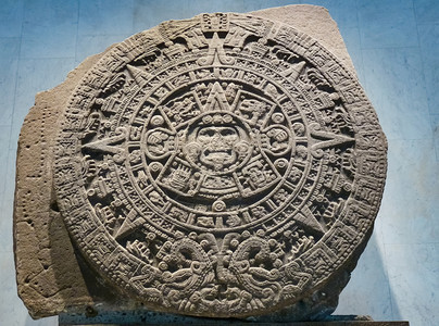 古玛雅印第安人的磁盘日历背景图片