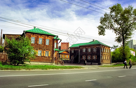 201年7月日俄罗斯伊尔库茨克俄罗斯拉诺亚尔拉伊尔库茨克市街道的历史建筑和古迹俄罗斯克拉诺亚尔拉伊尔库茨克市街道的历史建筑和古迹图片