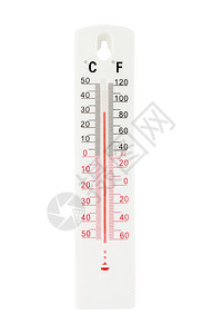 在白色背景上隔离的温度计剪切部分图片