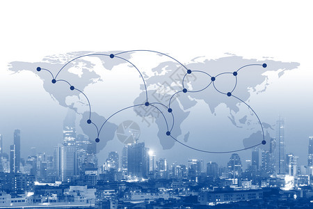 全球商业连接网络概念由美国航天局提供的图像元素城市高清图片素材