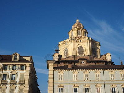 意大利都灵市PiazzaCastello广场圣洛伦佐教堂穹顶都灵圣洛伦佐教堂穹顶图片