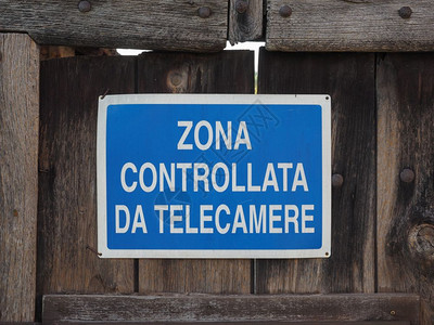 Zonacontrollatadatelecomere意大利语意为CCTV控制区闭路电视监控摄像标志意大利语图片