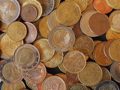 欧元硬币洲联盟货币作为背景有用欧元硬币洲联盟背景图片