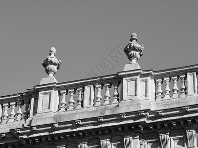 意大利都灵卡斯特罗广场的马达玛皇宫黑白相间都灵的马达玛宫黑白相间图片