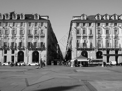 2019年月日黑白广场的Castello广场在都灵黑白广场的Castello广场的BlazaCastello广场图片