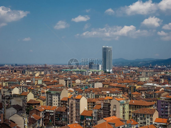 意大利都灵市空中观察都灵图片
