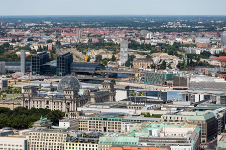 与帝国议院和豪班霍夫对柏林的空中观察图片