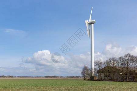 荷兰春季暴风后农田力涡轮机受损图片