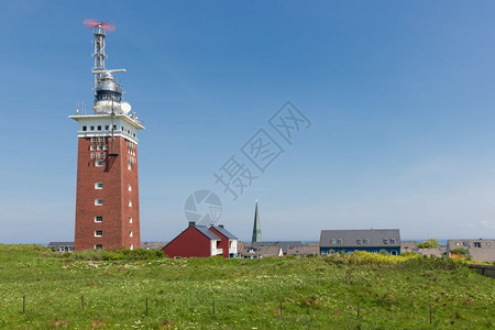 德国赫尔戈兰岛灯塔和房屋图片