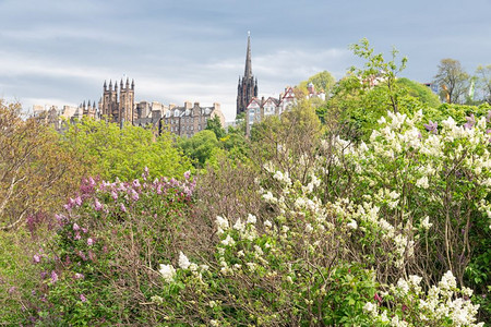 春季在王子街花园看到苏格兰爱丁堡市风景春季在王子街花园看到苏格兰爱丁堡市风景图片