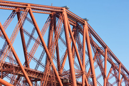 建造细节福斯桥铁路桥弗斯湾附近的昆斯费里在苏格兰苏格兰福斯湾福斯大桥施工详图图片