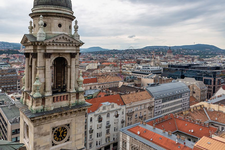 匈牙利布达佩斯圣史蒂芬的Basilica空中城市观图片