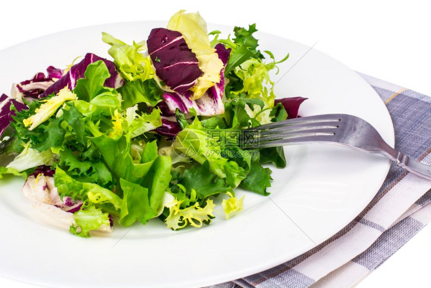 彩色新叶子的Vegan沙拉图片