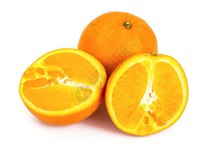 果汁成熟的甜橙子切成两半图片
