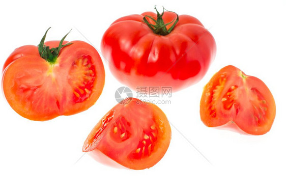 白背景的红番茄工作室照片图片