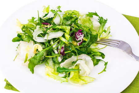 新鲜绿色有机沙拉叶混合工作室照片饮食减重早餐概念图片