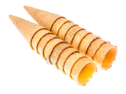 酥脆的华夫蛋卷冰淇淋摄影棚照片奶油松脆华夫饼筒冰淇淋图片