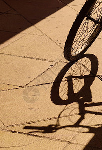 自行车交通影子剪影图片
