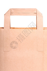 白色背景孤立的棕购物回收礼品袋图片