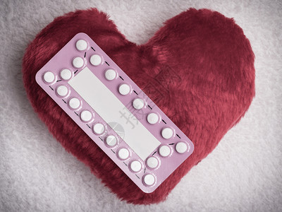 避孕爱和节育药物红心小枕头口服避孕药丸图片