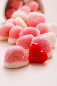 甜食糖果粉红或棉花白碗里加的棉花图片