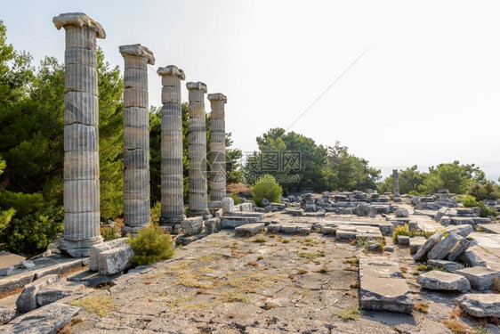 土耳其AydinAydin土耳其普里内Soke土耳其古希腊城Athena寺庙大理石柱图片