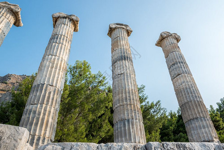 土耳其AydinAydin土耳其普里内Soke土耳其古希腊城Athena寺庙大理石柱图片